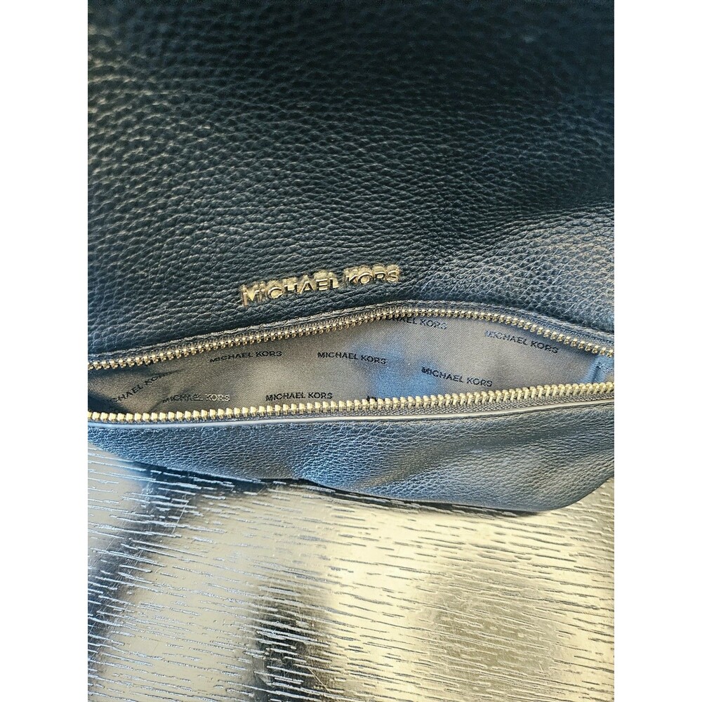 Michael Kors Black Pebbled Leather Rhea Medium Backpack GHW - Picture 11 of 13